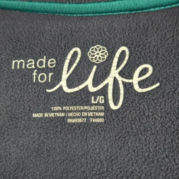 Made for Life Womens Green Full Zip Long Sleeve Fleece Jacket with Pockets Large - Picture 12 of 14